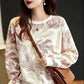Women's Long-sleeved Spring and Autumn Outer Wear Printed Round Neck Loose Top