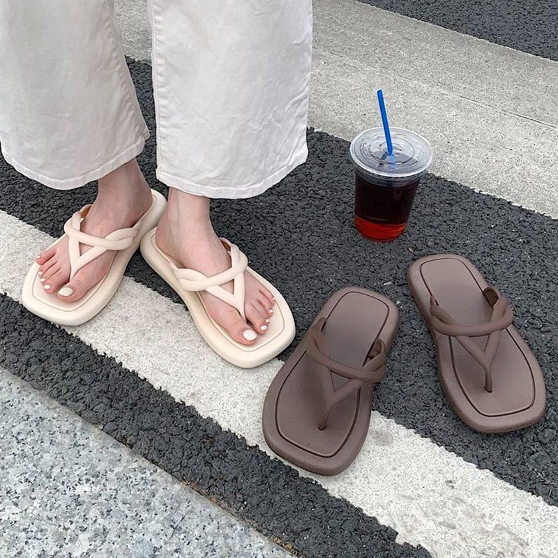 Flip-flops Female Summer Fairy Style Casual Fashion Korean Retro Flip-flops Vacation Beach Sandals and Slippers