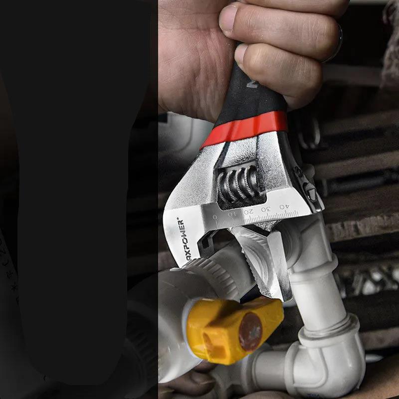 Large Opening Short Handle Adjustable Wrench Multi-function Extra Large Wrench Repair Kit Bathroom Hand Tools