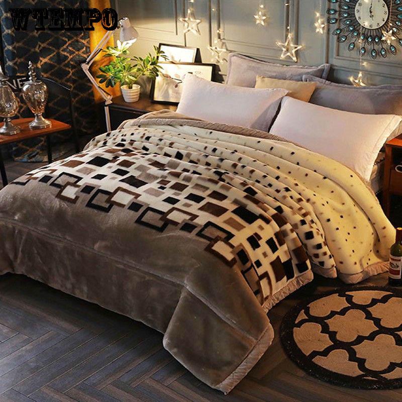 Fashion Printed Blanket Thicken Blanket Winter Comfortable Covered Coral Fleece Blanket