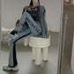 Women's Letter Print Washed High Waist Straight Loose Casual Long Flared All-match Jeans