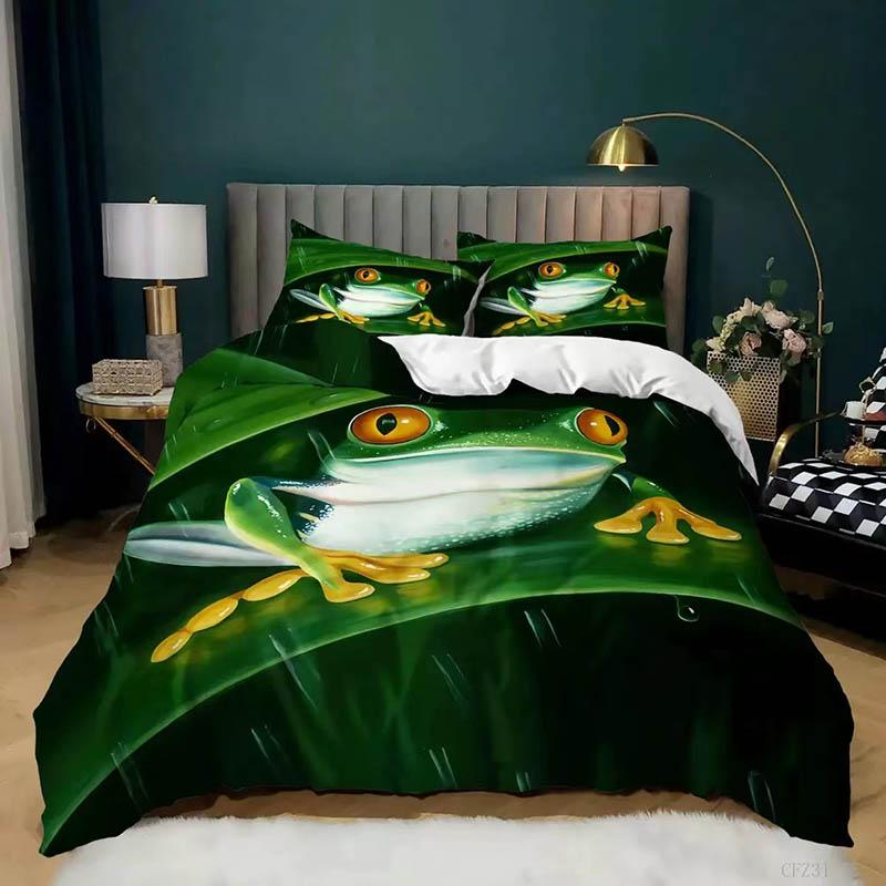 3D Digital Printing Pillow Socket Three-piece Bedding Set Funny Style Double Bed Home Bedding