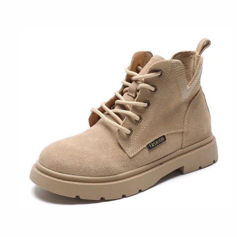 Women's Autumn Winter Leather Shoes Martin Boots Women Ladies Boots Flat Heel Ankle Boots for Women