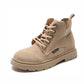 European Style Women Ladies Ankle Boots Shoes Flats Round Toe Lace Up Martin Boots Woman Shoes