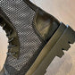 Women's Soft Leather Mesh Martin Boots Summer Sandals All-match Back Zipper Flat Ankle Boots