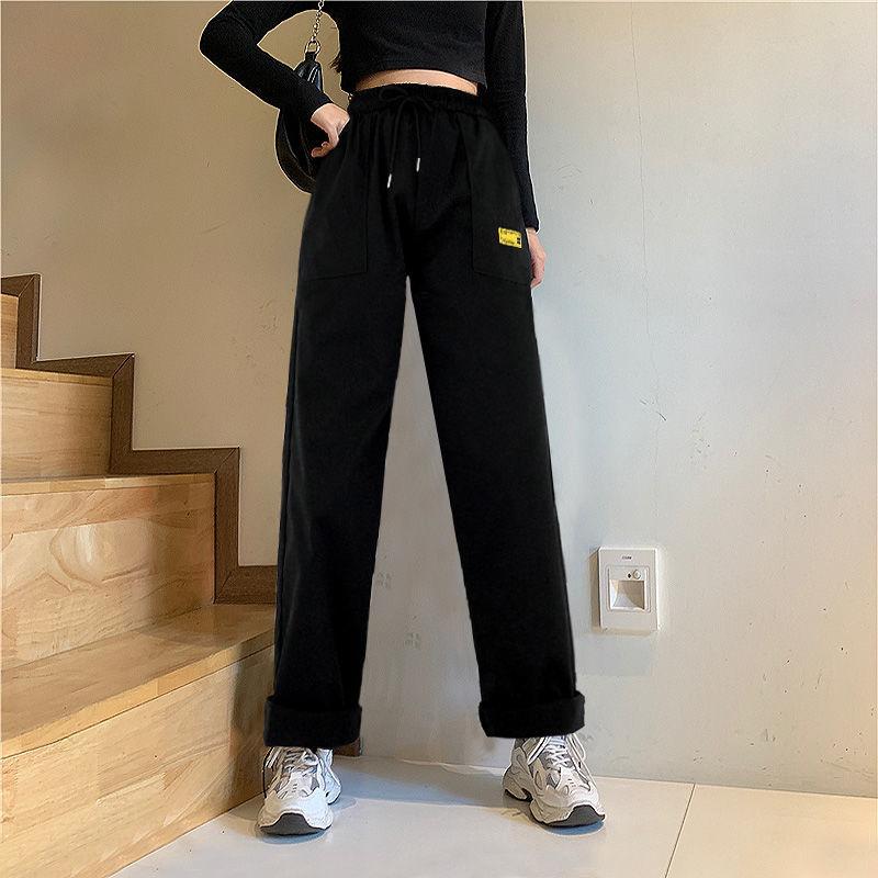 Sweatpants Female Korean Version of Loose and Thin Pants Female Thick Legs All-match English Embroidered