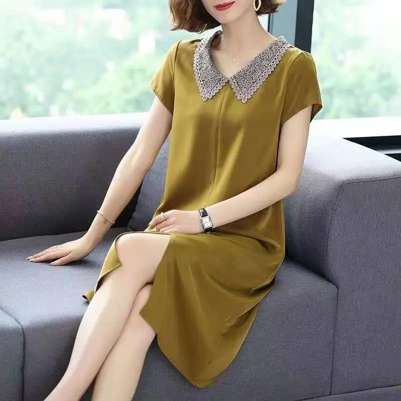 Mother's Dress Summer Women's Skirt Loose Mid-length Over-the-knee Skirt