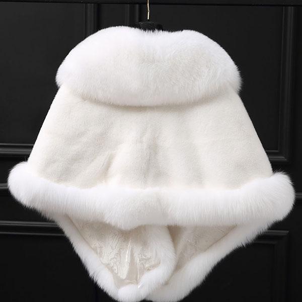 Faux Fur Shawl Women  Imitation Fox Fur Dress Capes Thick Warm Short Furry Jacket  Autumn Winter