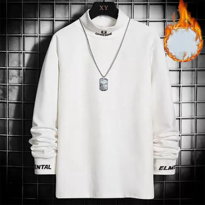 Plus Velvet Autumn and Winter Sweater Men's High-neck Loose Keep Warm and Self-cultivation German Velvet Long-sleeved Sweatshirts Men