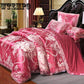 Luxury Silk Jacquard Bedding Set King Queen Size Bed Spread Duvet Cover Flat Sheet Set Pillow