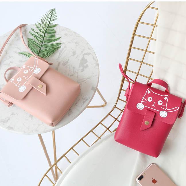 Handset Bag Girl Printing Mini-Bag Korean Edition One Shoulder Slant Bag Girl Lovable Change Wallet