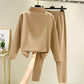 Turtleneck Bottoming Shirt Women Autumn and Winter Double-sided Fleece Heating Warmth Thickened Autumn Clothes Long Trousers Two-piece Suit