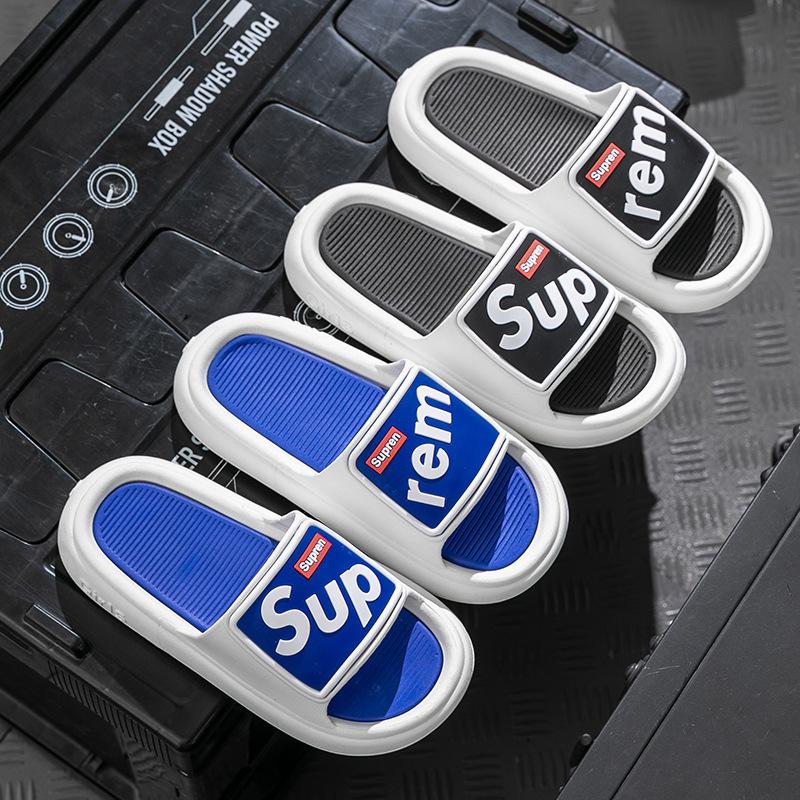 Slippers Men and Women Summer Striped Non-slip Soles EVA Couple Slippers Bathroom Non-slip Slippers Soft and Lightweight Slippers