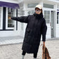 Down Jacket Women's Hooded Stand-up Collar Mid-length White Duck Down Winter Loose Thickening Light Cotton Winter Thick Coat