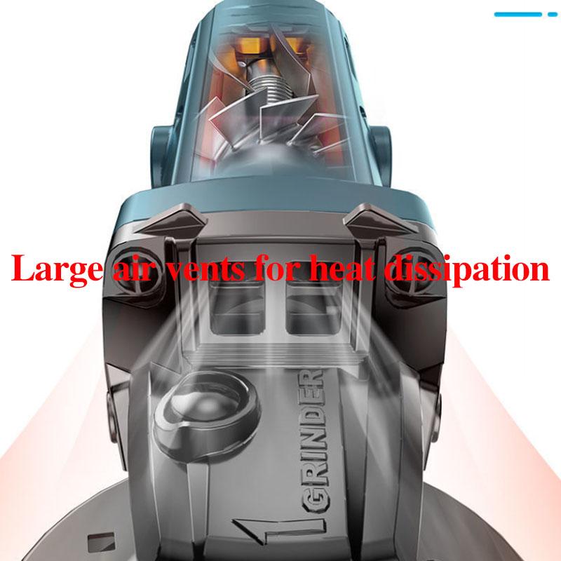 1600W Blue Knight Home Angle Grinder Deluxe Set Handheld Polisher Cutter Multi-function Electric Grinder