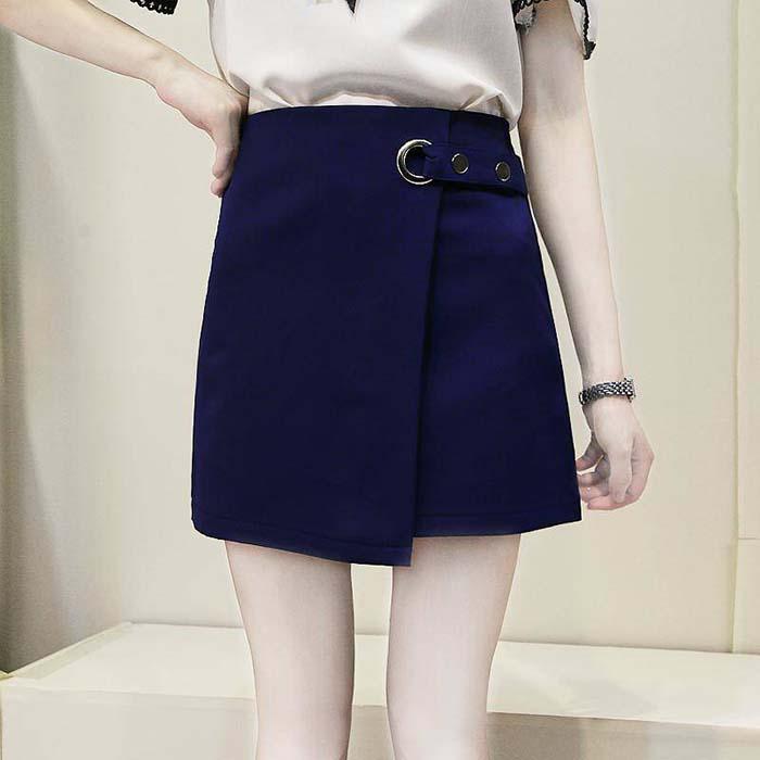 Pofulove S-2XL Women Anti-light Irregular Skirt High Waist Slim Sexy Mini A-line Skirt Hip Skirts