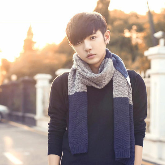 Fashion Women & Men Wool Winter Scarf Plaid Thick Shawls and Scarves Couple Gifts