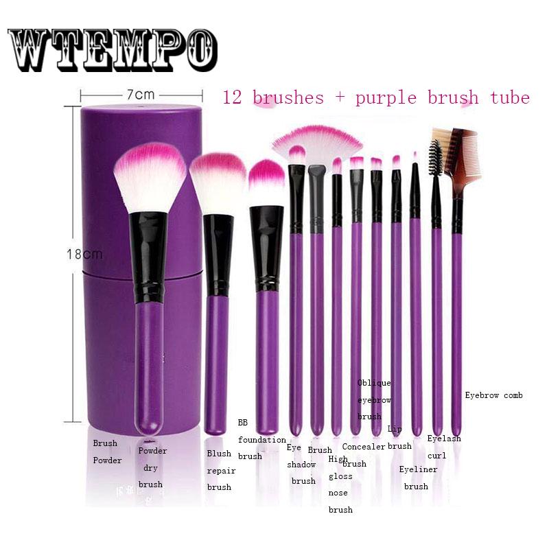 Set Makeup Brush Kit Soft Synthetic Head Wood Handle Brushes Fan Flat Brush Set