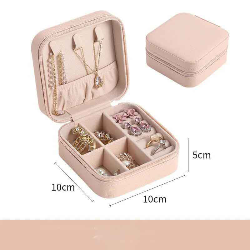 Jewelry Storage Box Portable Jewelry Bracelet Box European Princess Multifunctional Large Capacity Plaid Jewelry Box