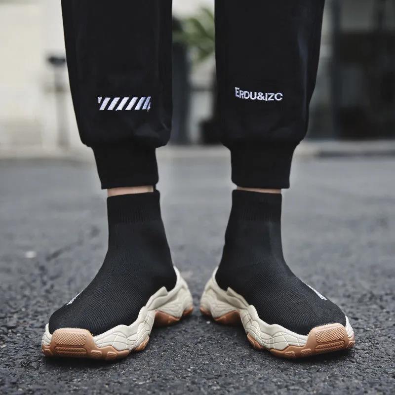 Korean Style Trendy All-match Socks Shoes High-top Men's Sneakers Teen Student Trendy Shoes