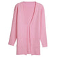 Women Solid Color Spring/Autumn Long Cardigan Loose Medium Korean Slim Knit Jacket Loose Sweater Shawl