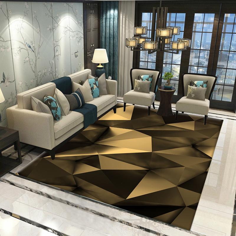 European Luxury Geometric Carpets Living Room Bedroom Tea Table Big Rugs Carpets