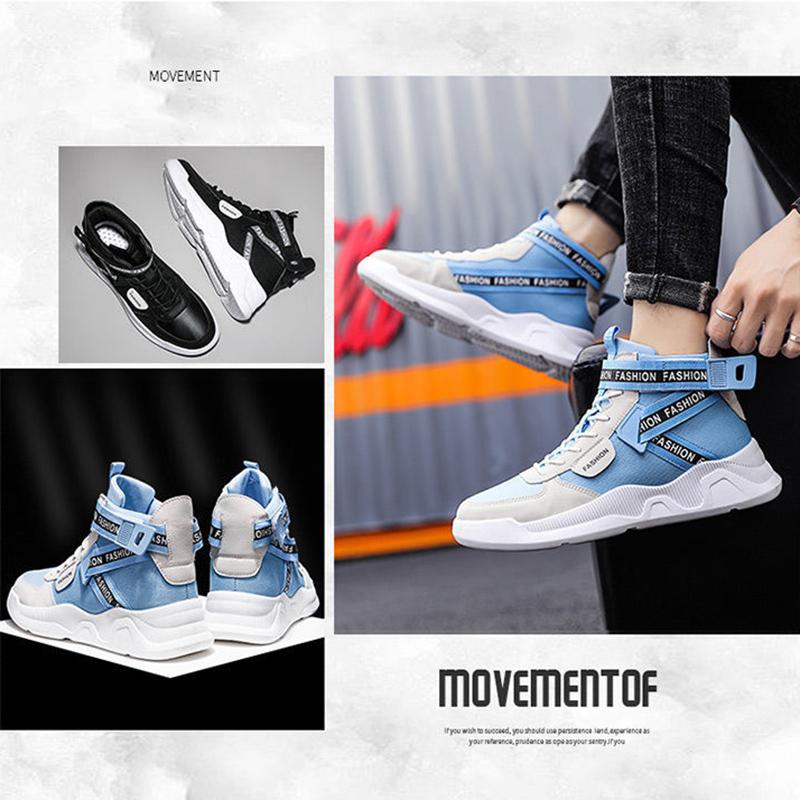 Men's Inner Heightening Martin Boots Men's High Top Casual Shoes Men's Deodorant Shoes