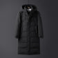 Winter Down Jacket Men's Mid-length Hooded Jacket Over-the-knee Korean Style Loose Thick Couple Winter Jacket Trend