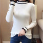 Autumn and Winter Slim-fit Padded Top Ruffled Long-sleeved Sweater All-match Base Sweater