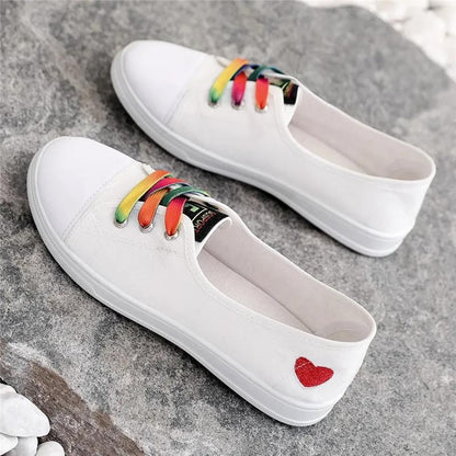 Spring and Summer Embroidered Breathable Canvas Shoes Women's Plus Size All-match Casual Flat Shoes