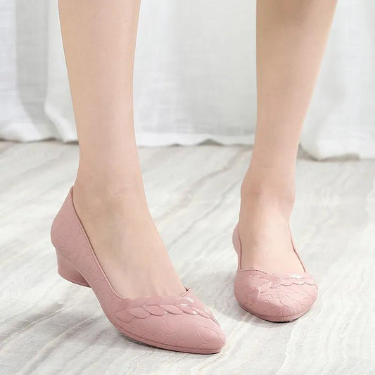 High Heels Flock Shoes Woman High Thick Heels New Women Pumps Party Shoes Pointed Toe Women Shoes