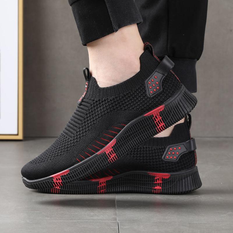 Men's Spring and Summer Breathable Deodorant Casual Sports Shoes Running Shoes Trend All-match Flying Mesh Shoes