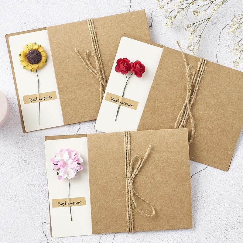 10 Mother's Day Cards Creative Handmade Activities Small Cards Thank You Message Cards Birthday Wishes Dried Flower Cards