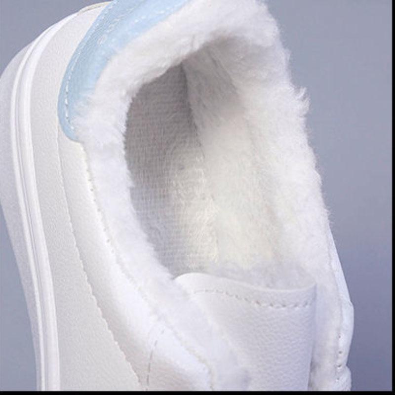 Winter Velvet Thickened Non-slip White Shoes for Women All-match Thick Bottom Shoes Warm Cotton Shoes Winter Shoes