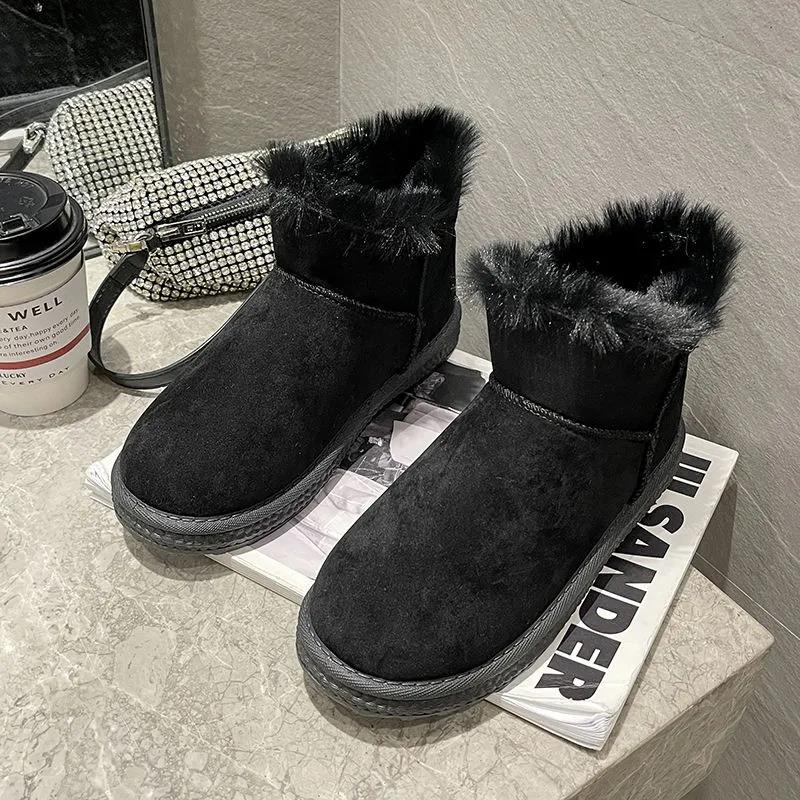 Snow Boots Women's Mid-tube Boots Thickened Snow Cotton Shoes Winter Warm and Velvet Bread Shoes