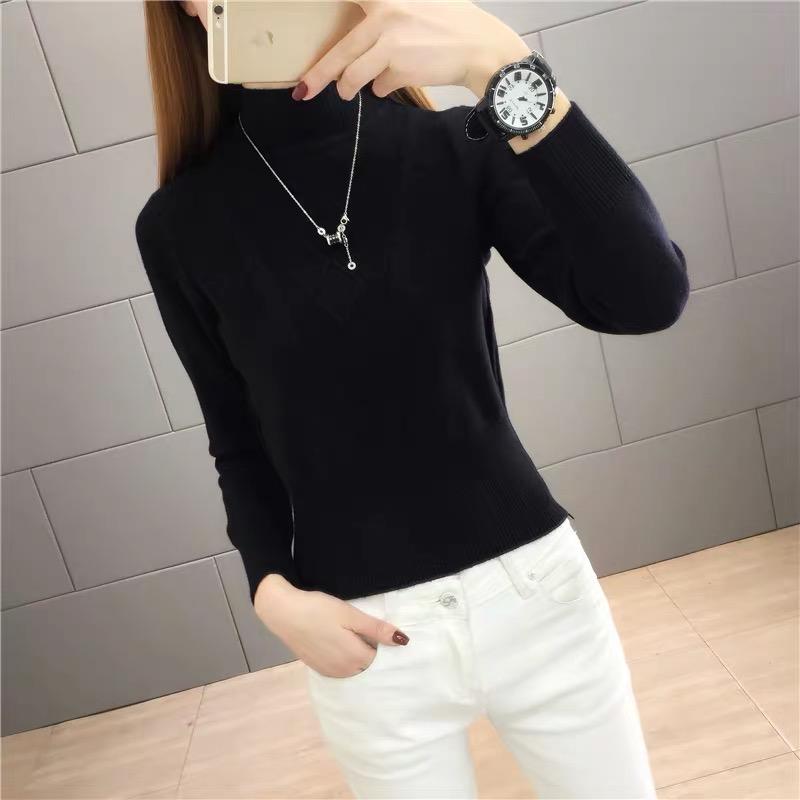 Women Green turtleneck sweater warm winter Casual Soft Slim Femme Elasticity Knitted Pullovers