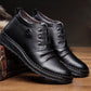 Men's Shoes, Leather Shoes, Thick Bottom and Velvet Thickening Retro Trend Boots