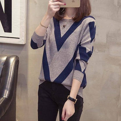Autumn and Winter Round Neck Women's Sweater Loose Thick Casual Bottoming Sweater