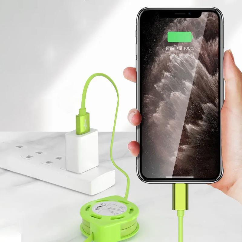 Three-in-one Data Cable 1m Long USB Car Data Cable Android Apple Type-C Connector Electronic Device Charging Cable