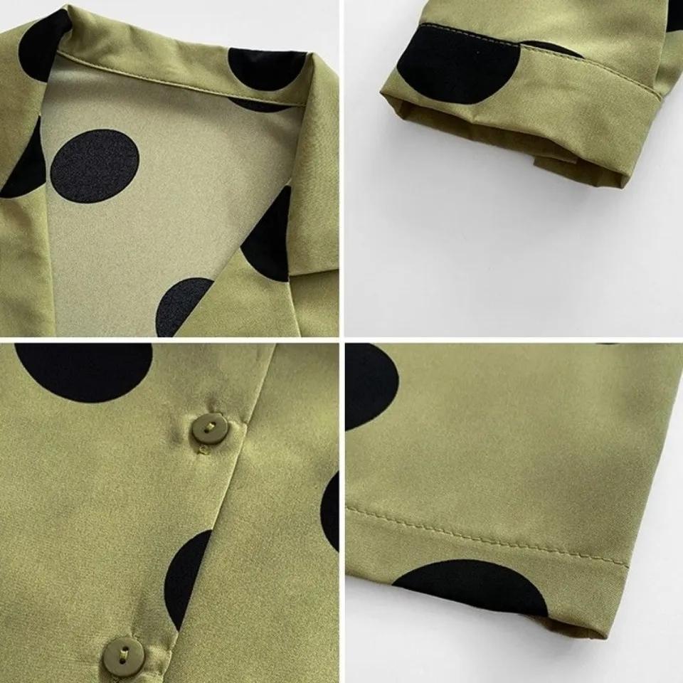 Chiffon Shirt Niche Elegant Polka Dot Tops Long Sleeve Top Casual V-neck Cardigan Ladies Blouses Summer Thin Tee Women's Shirts