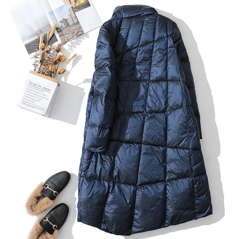 Winter Womens Down Jackets Long Ultra Light Thin Casual Coat Puffer Jacket Slim Remove Hooded Parka