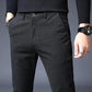 Men's Casual Cotton Linen Pants Business Plaid Trousers Straight Slim Long Pants Spring and Autumn Office Casual Pants