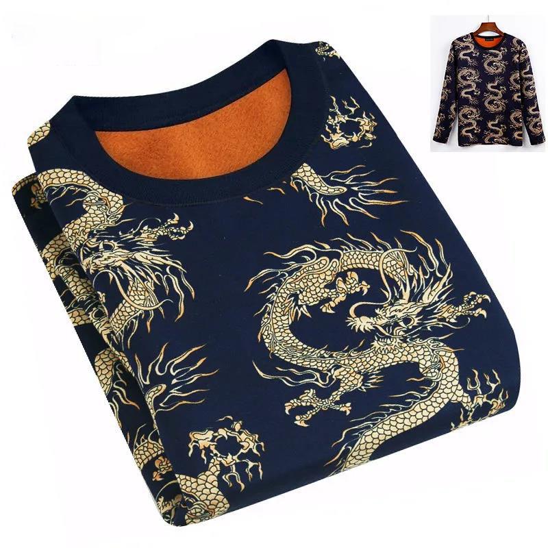 Autumn and Winter Sweaters Plus Velvet Thick Warm Bottoming Shirt Round Neck Slim Knit Sweater Suitable for Middle-aged and Elderly Men