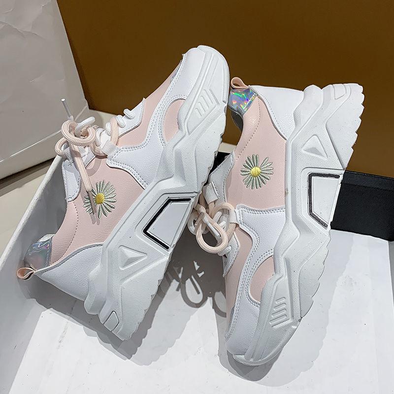 Korean Style Female Student Breathable Shoes Spring and Summer Fashion All-match Platform Sneakers Casual Outdoor Running Shoes