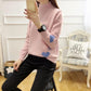 Autumn and Winter Half-turtleneck  Sweater Sweet and Cute Girl College Style Warm Base Sweater