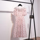 Fashion Bohemian Chiffon Floral Dress Girl Summer Sweet Dress Ruffled Elegant Midi Beach Dress