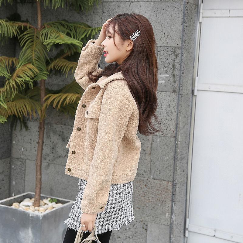 Fashion Trend Velvet Women's Coat Autumn and Winter Loose Plus Velvet Thick Lamb Wool Coat