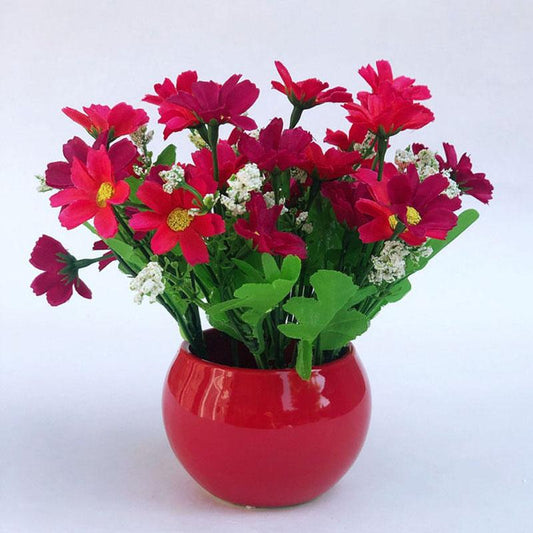 Floral Art Fake Flowers Small Potted Plants Home Decorations Wedding Decoration Artificial Flower Ceramic Set  Decorations