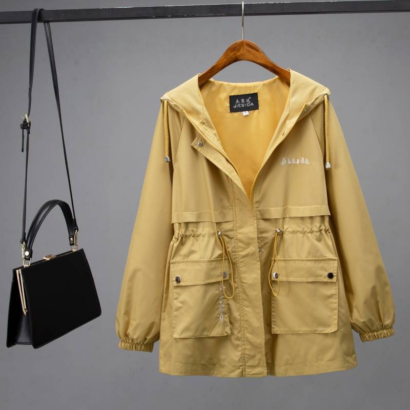 Vintage Stylish Pockets Oversized Plaid Jacket Coat Women Fashion Hooded Long Sleeve Loose Outerwear Chic Tops