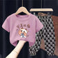 Summer Children's Short-sleeved Suit Boys' T-shirt Girls Middle and Small Children's Baby Cartoon Two-piece Suit